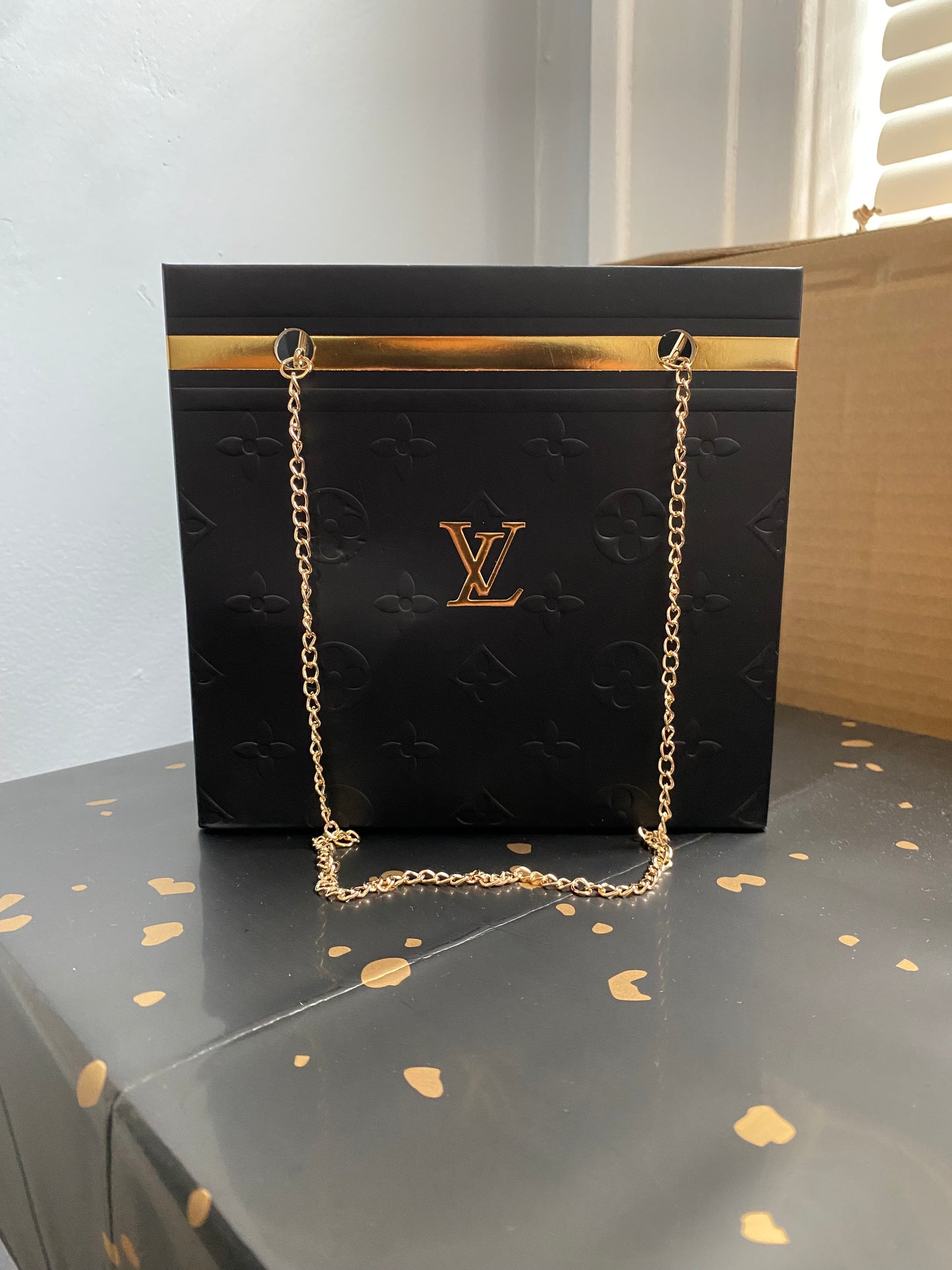 Luxury Black LV Flower Bag