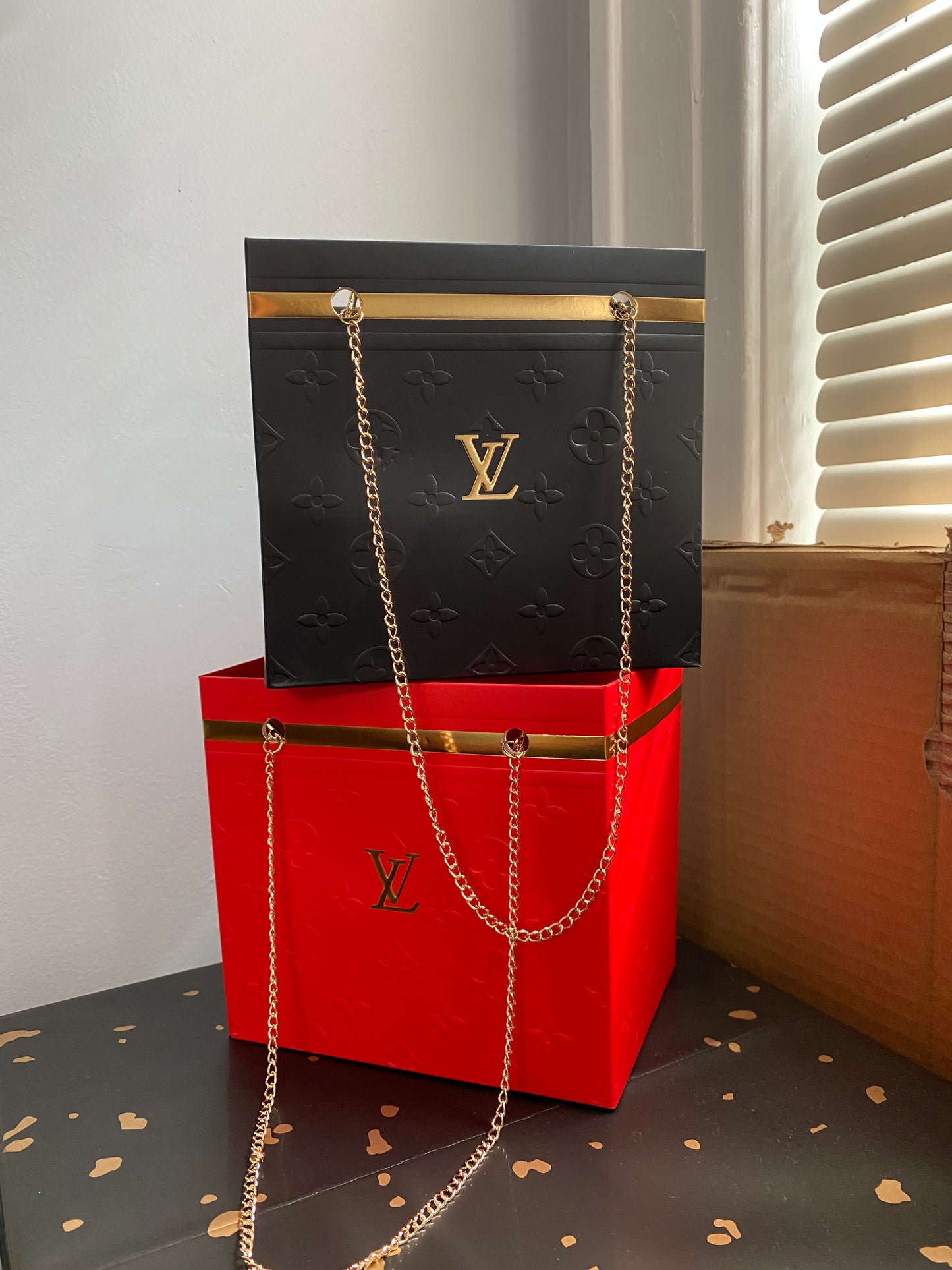 Luxury Black LV Flower Bag