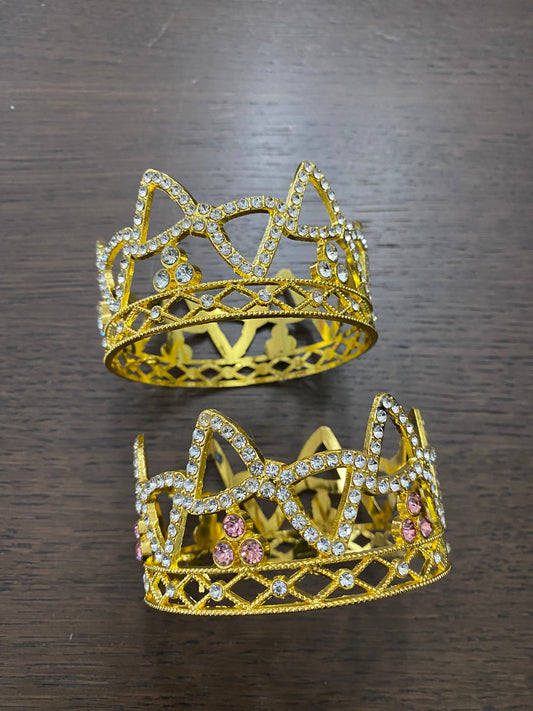 Clear/ Gold Bow Rhinestone Crown