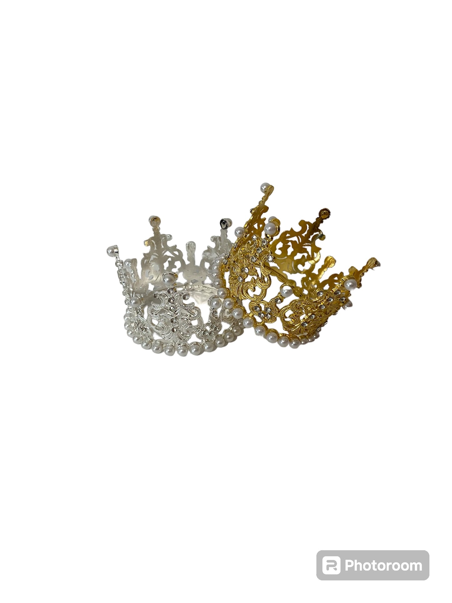 Gold Pearl and Rhinestone Crown