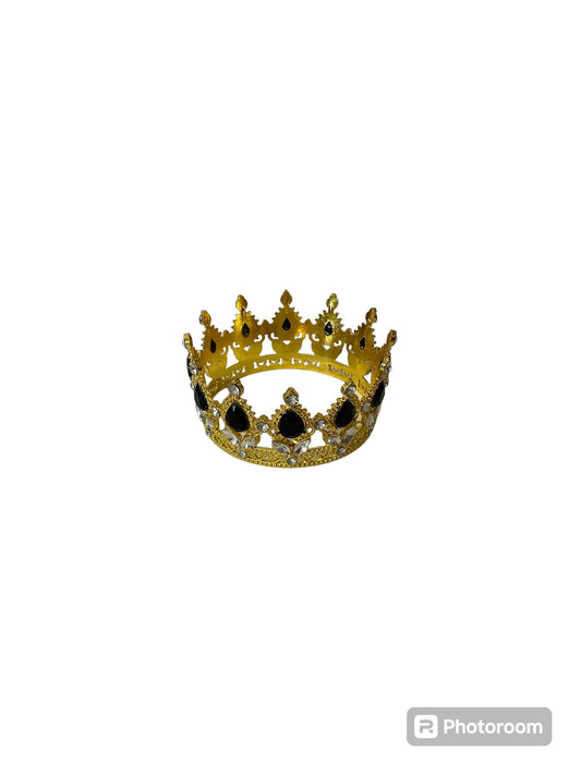 Black/Gold Crystal Stone Crown