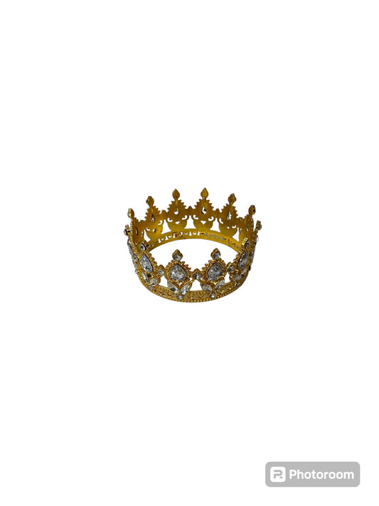 Clear/Gold Crystal Stone Crown