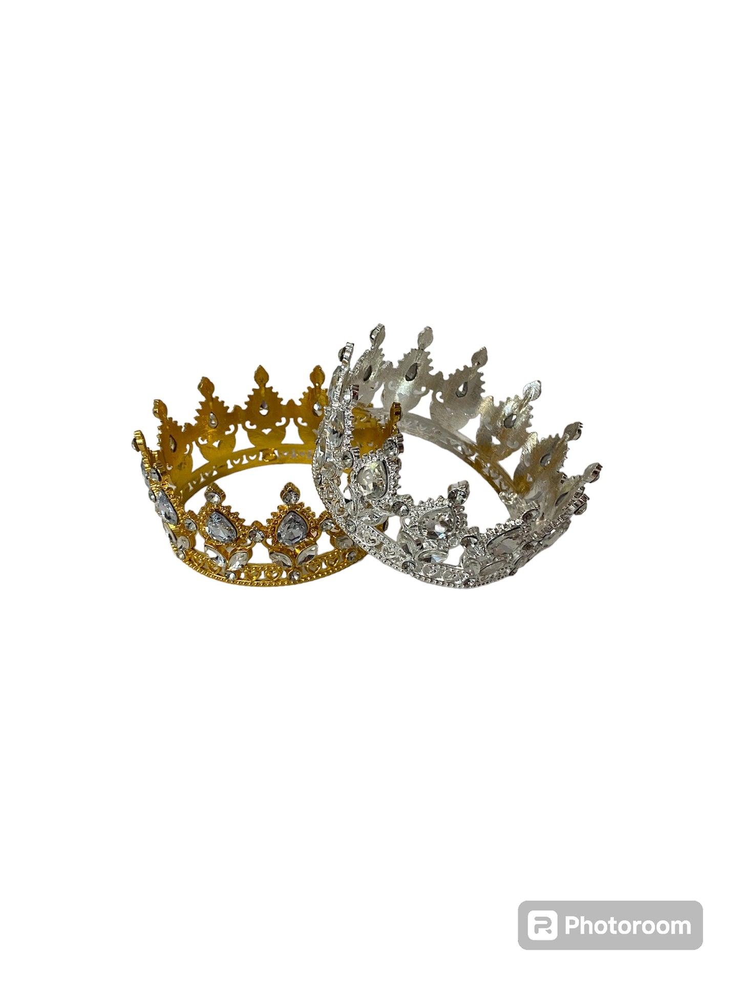 Clear/Gold Crystal Stone Crown