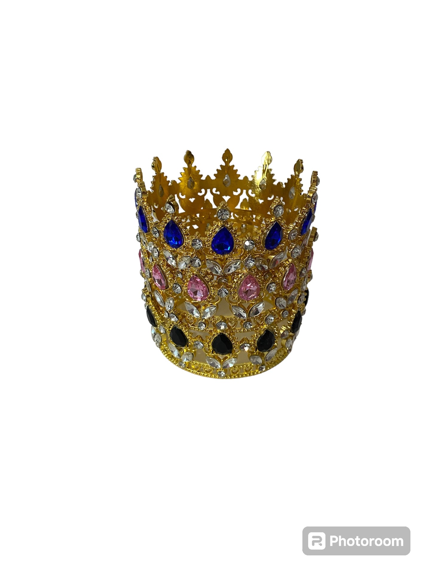 Black/Gold Crystal Stone Crown